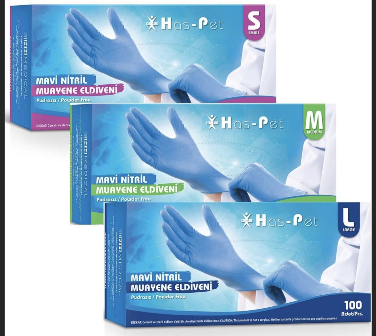 Pudrasız Eldiven Nitril Mavi